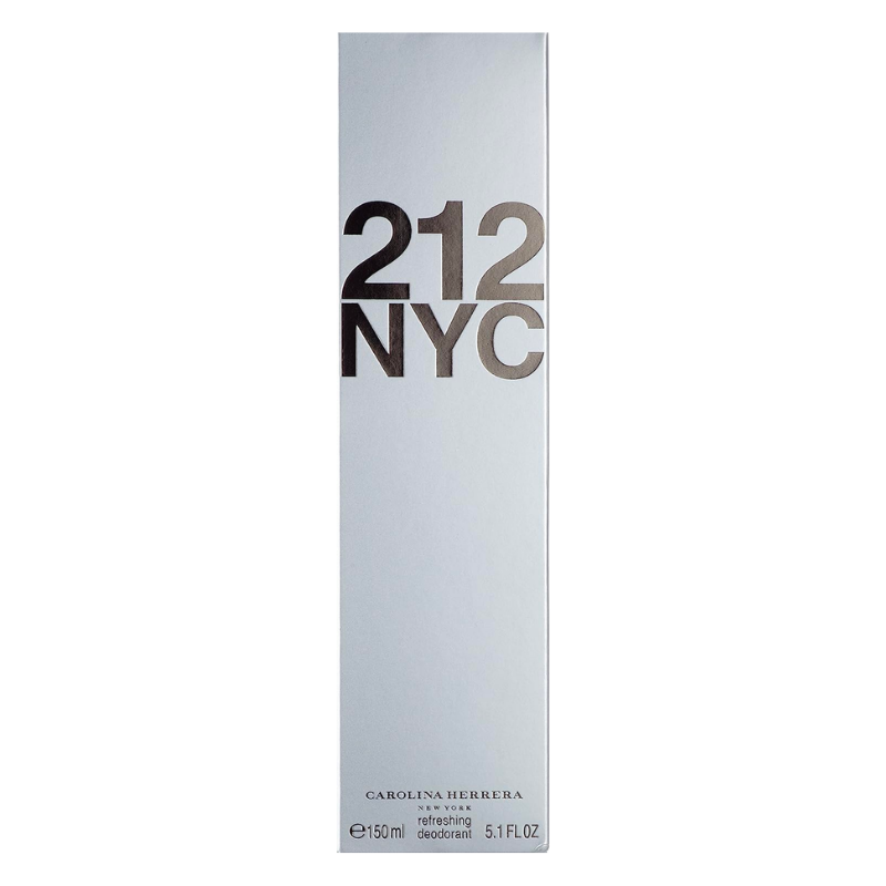 212 Deodorant Spray by Carolina Herrera - Refreshing and Sophisticated Men's Deodorant with a Woody Musk Scent, Sleek Metallic Bottle