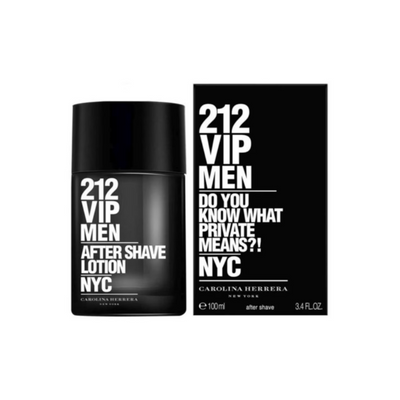 212 VIP After Shave by Carolina Herrera - Sophisticated Men's Skincare with a Luxurious, Woody and Vanilla Scent, Sleek Black and Gold Bottle Design, 100 ml