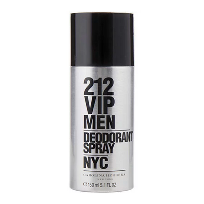 212 VIP Deodorant Spray by Carolina Herrera - Elegant Men's Deodorant with a Distinctive, Fresh, and Woody Scent, Luxurious Metallic Gold Bottle, 150 ml