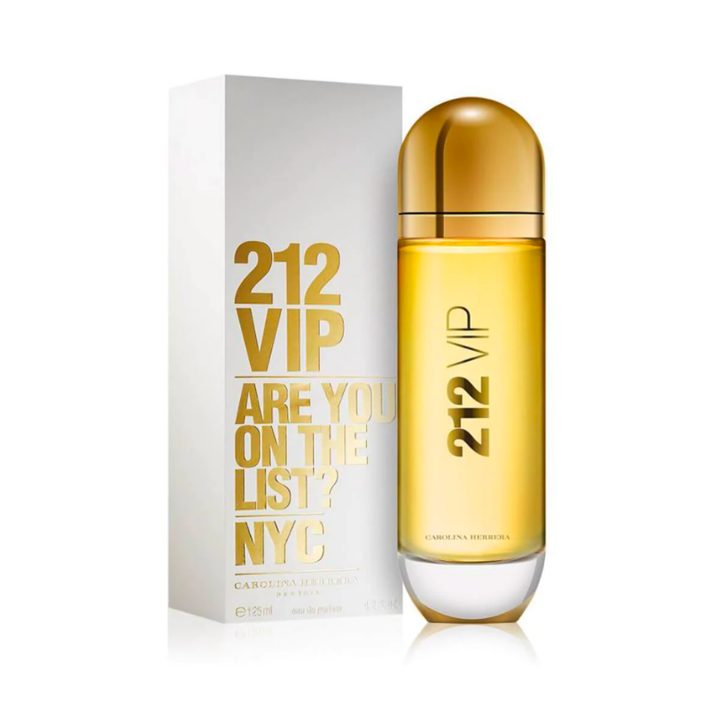 212 VIP Eau De Parfum by Carolina Herrera for Women - Glamorous and Exclusive Fragrance with Seductive Floral and Fruity Notes, Signature Gold Bottle, 125 ml