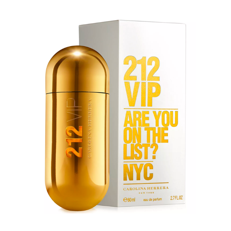 212 VIP Eau De Parfum by Carolina Herrera for Women - Glamorous and Exclusive Fragrance with Seductive Floral and Fruity Notes, Signature Gold Bottle, 80 ml