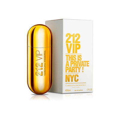 212 VIP Eau De Parfum by Carolina Herrera for Women - Glamorous and Exclusive Fragrance with Seductive Floral and Fruity Notes, Signature Gold Bottle, 50 ml