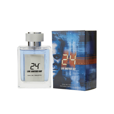 24 Live Another Day Eau De Toilette Spray by Scentstory - Dynamic and Invigorating Men's Fragrance with Citrus, Woody, and Spicy Notes, Inspired by the TV Series '24', Sleek Bottle Design, 100 ml