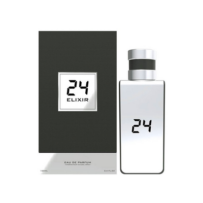 24 Platinum Elixir Eau De Parfum by Scentstory - Luxurious Unisex Fragrance with a Rich Blend of Woody, Spicy, and Floral Notes, Elegant Platinum-Toned Bottle, 100 ml