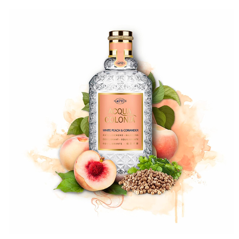 4711 Acqua Colonia White Peach & Coriander Eau De Cologne Spray by 4711 - Unisex Fragrance with a Refreshing Blend of Sweet White Peach and Spicy Coriander, Invigorating and Uplifting Scent