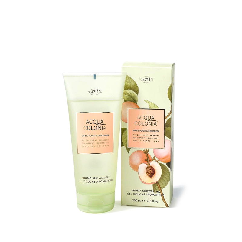 4711 Acqua Colonia White Peach & Coriander Shower Gel by 4711 - Revitalizing Unisex Shower Gel with Sweet White Peach and Spicy Coriander, Refreshing and Energizing Skin Cleanser, 6.8 oz (200 ml)