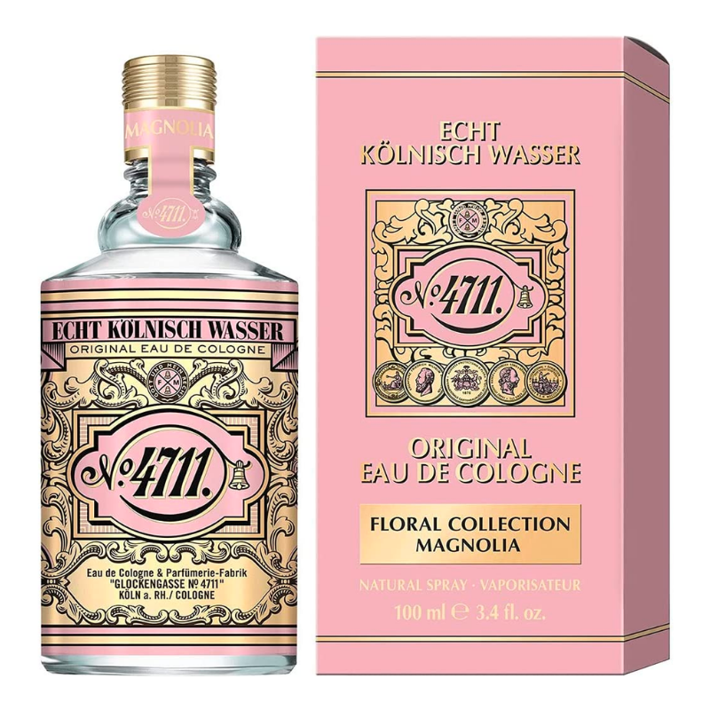 4711 Floral Collection Magnolia Eau De Cologne Spray by 4711 - Unisex Fragrance with Delicate Magnolia Essence, Blended with Fresh Floral Notes, Light and Uplifting Scent, 3.4 oz (100 ml) Bottle