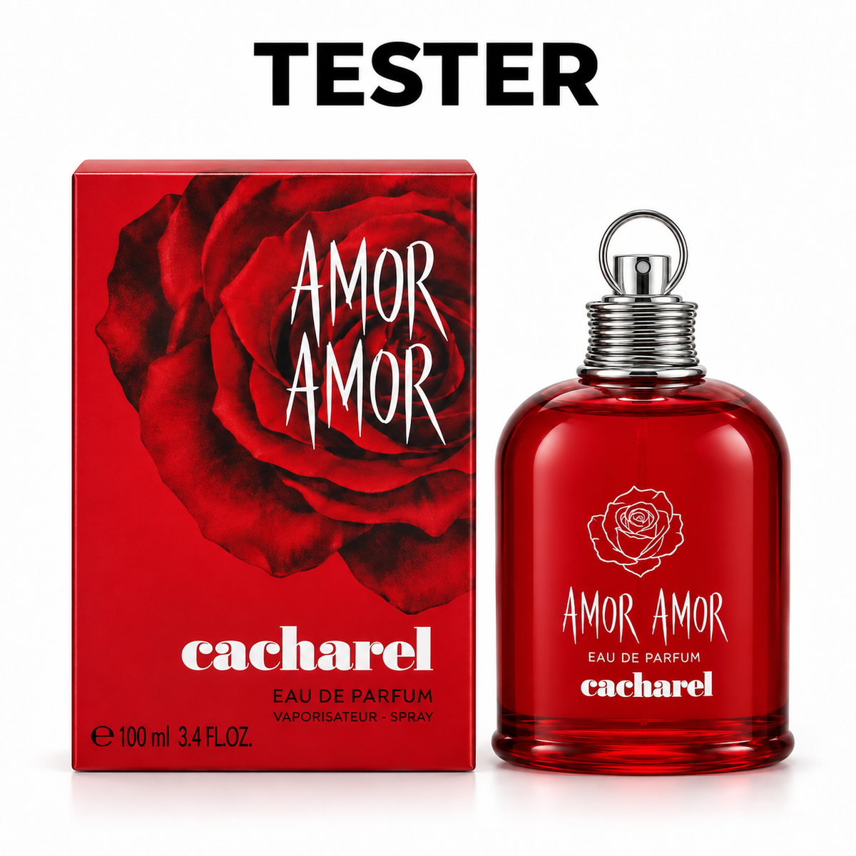 Amor Amor Perfume & Body Collection By Cacharel – 3.4 oz Eau De Parfum Spray (Tester)