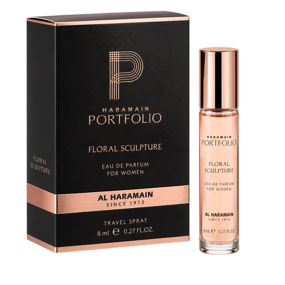 Al Haramain Portfolio Floral Sculpture Eau De Parfum For Women – 0.27 oz Travel Spray