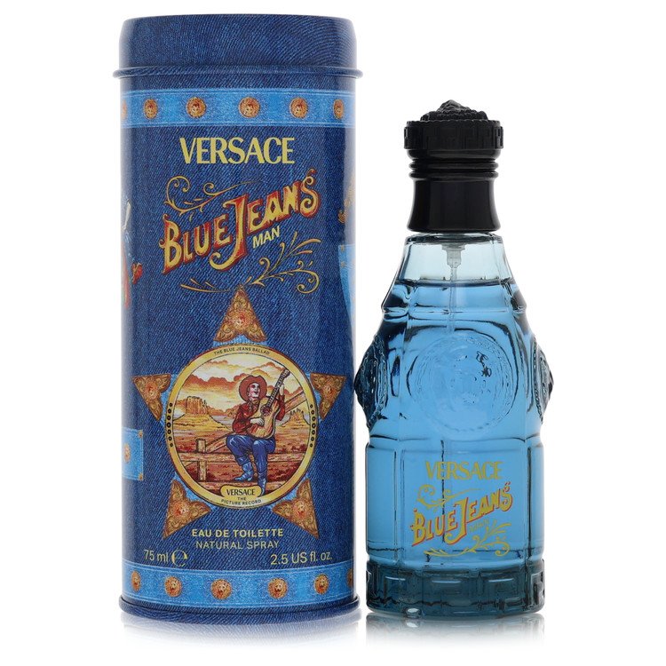 Blue Jeans Eau De Toilette Spray (New Packaging) By Versace – 2.5 oz Eau De Toilette Spray (New Packaging unboxed)