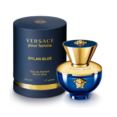 "Versace Pour Femme Dylan Blue" is a tantalizing feminine perfume that opens with granny smith apple, shiso, clover, black currant, forget-me-not, and shiso, followed by core notes of rose, jasmine, petalia, peach, and rosyfolia for a light, elegant scent.  Know this fragrance and fall in love with the scent - a special perfume.
