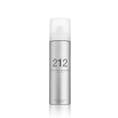 212 Deodorant Spray by Carolina Herrera - Refreshing and Sophisticated Men's Deodorant with a Woody Musk Scent, Sleek Metallic Bottle