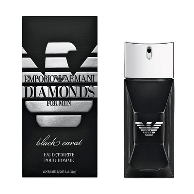 "Emporio Armani Diamonds Black Carat" is a masculine fragrance that will enhance your casual clothes with zesty and woody harmonies. Fresh and citrusy top notes of bergamot develop into a heart of cacao and benzoin. In addition, base notes of vetiver and cedar balance the fragrance, making it perfect for the elegant and refined man.  Know this fragrance and fall in love with the scent - a special perfume.