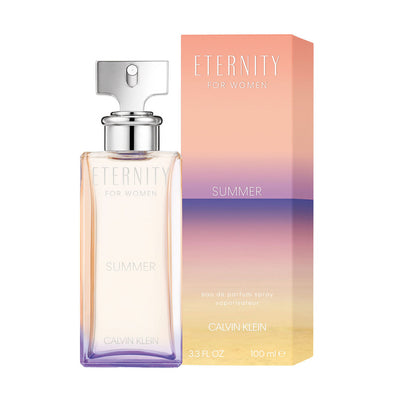 It is summer the entire year with the female version of "Eternity Summer". This unmistakable scent is an unusual blend of water lily, peony, gardenia floral notes with a seductive and smooth musk and light forested base. De-stress with graphic notes of pear, watermelon, mandarin, and green bamboo leaves for a pure, reinvigorated scent.  Know this fragrance and fall in love with the scent - a special perfume.