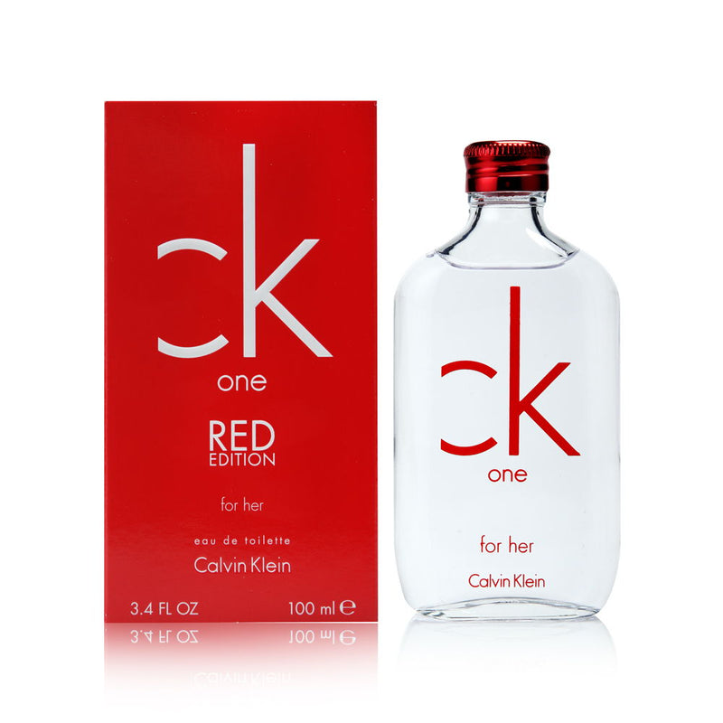 The CK One Red Edition for her, introduced in 2014, stimulates the five senses with a clean and invigorating fragrance that endures all day. This carefree Calvin Klein composition has top juicy watermelon and lovely violet notes. Medium floral notes are combined with ardent patchouli, white amber, and musky bases.  Know this fragrance and fall in love with the scent - a special perfume.