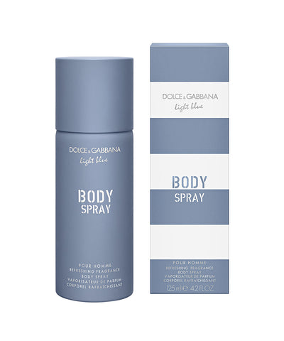 "Light Blue" is a Dolce & Gabbana fragrance that mixes Sicilian mandarin with frosty grapefruit peel, bergamot, and juniper and moves to a core of rosemary, Szechuan pepper. Rosewood, musk wood, incense, and oakmoss make the base notes.  Know this body spray and fall in love with the scent - a special perfume.