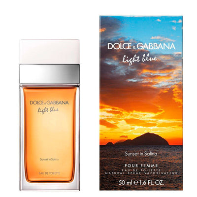 "Light Blue Sunset In Salina" is inspired by Sicily's green and large island. This sunny fragrance captures the cheerful ambiance of a Mediterranean summer in beautiful Salina. The unmistakable orange fragrance is inside a rectangular bottle with a silver and white cap.  Know this fragrance and fall in love with the scent - a special perfume.