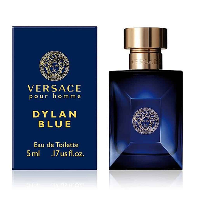 "Versace Pour Homme Dylan Blue" is a famous masculine fragrance that provides a soft harmony of citrus, zesty, and musk accords, making a perfect day-to-day fragrance. The top notes are water, grapefruit, fig, and bergamot, followed by a mix of floral and woodsy violet leaf, papyrus, patchouli, black pepper, and ambroxan. This is a miniature.  Know this fragrance and fall in love with the scent - a special perfume.