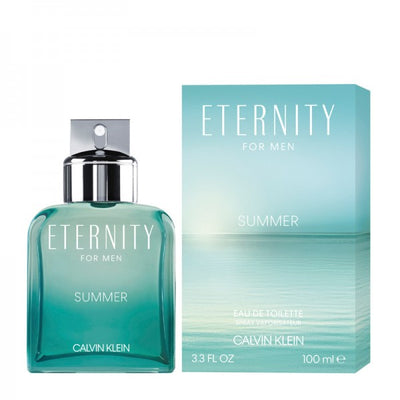 Calvin Klein's Eternity for Men Summer 2012  is a cool and calm scent reminiscent of romantic nightfall. Top notes are refreshed fragrances of melon, juniper berry, and chamomile, with a touch of cedar leaves, hyacinth, mimosa, and violet leaves. Base Notes are Patchouli, Amber, Musk, Guiac Wood.  Know this fragrance and fall in love with the scent - a special perfume.