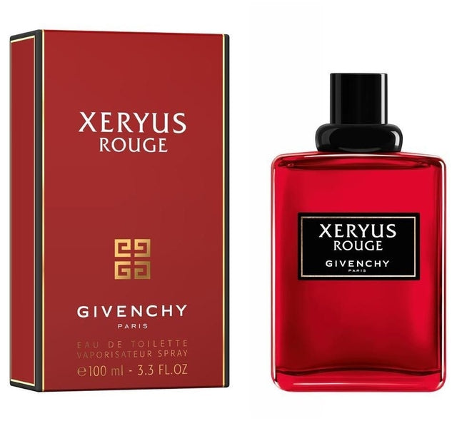 "Xeryus Rouge" is a 1995 Amber Fougere masculine fragrance by Givenchy. Xeryus Rouge is a more profound and sensual reinterpretation of the original "Xeryus." It is also Givenchy's first masculine fragrance with an Oriental touch. "Xeryus Rouge" mixes kumquat, cactus, tarragon, fresh and green cedar needles, red pimento, and African pelargonium, which gives it a tangy nuance.   Know this fragrance and fall in love with the scent - a special perfume.