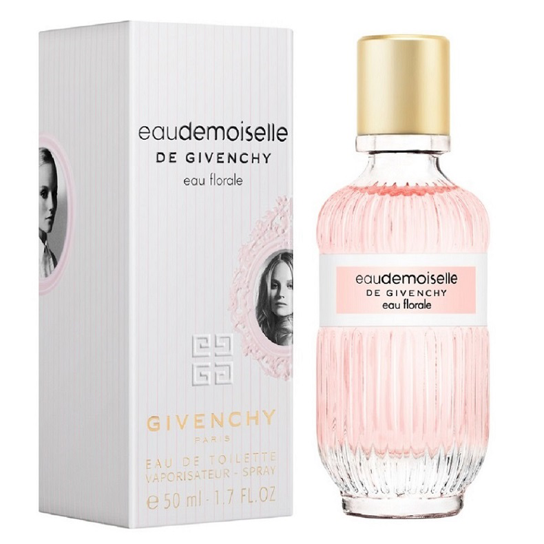 The sophisticated and graceful fragrance of "Eaudemoiselle de Givenchy Eau Florale" offers anyone a unique hint of refinement. Containing a mix of pink grapefruit, pear, water jasmine, Japanese rose, and an arboreal touch, this unusual feminine aroma is perfect for a special night out.  Know this fragrance and fall in love with the scent - a special perfume.