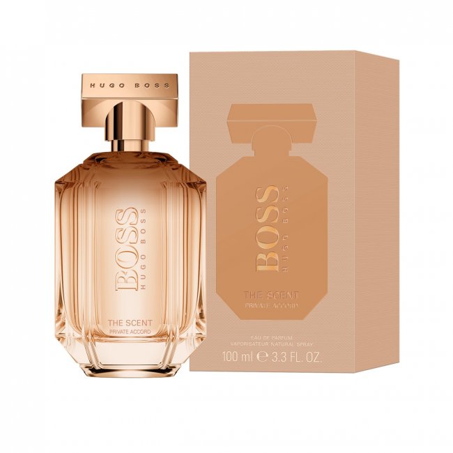 "Boss The Scent Private Accord" is a gourmand interpretation of "The Scent" with an oriental touch. This delicate bouquet maintains the classic dark chocolate touch with a luscious hint. The mandarin orange note softly changes into a refined coffee and green osmanthus scent.  Know this fragrance and fall in love with the scent - a special perfume.
