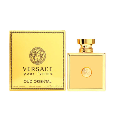 "Versace Pour Femme Oud Oriental" is a sumptuous floral blend of rose and freesia scents. The perfume gradually ravels more profound notes of patchouli and fascinating heliotrope. The earthlike trace of saffron provides this detailed fragrance a little bittersweet touch.  Know this fragrance and fall in love with the scent - a special perfume.