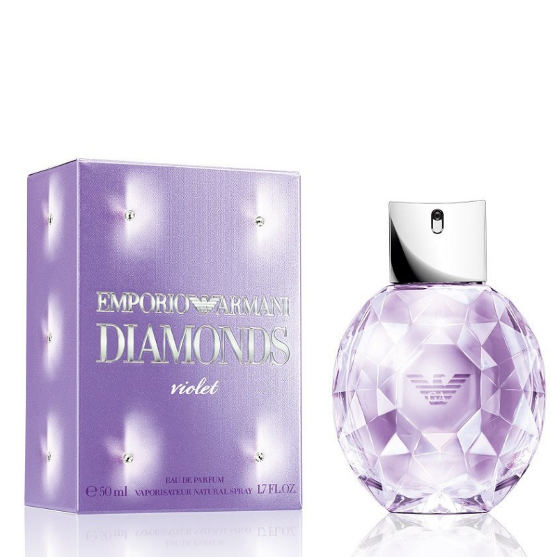 "Emporio Armani Diamonds Violet" is a fragrance for ladies who love today's Hollywood it-girls! This fruity essence possesses top notes of Raspberry, Litchi, and Passionfruit; middle notes of Violet, Bulgarian Rose, and Lily-of-the-Valley; base notes of Praline, Vanilla, and Patchouli.  Know this fragrance and fall in love with the scent - a special perfume.