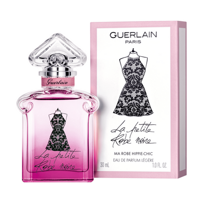 "La Petite Robe Noire Ma Robe Hippie Chic" is a delicate, feminine scent that stands out in any perfume collection. Its top notes mix cherry, almond, and rose water, moving to the core of rose and black tea, providing a layer of depth.  Know this fragrance and fall in love with the scent - a special perfume.
