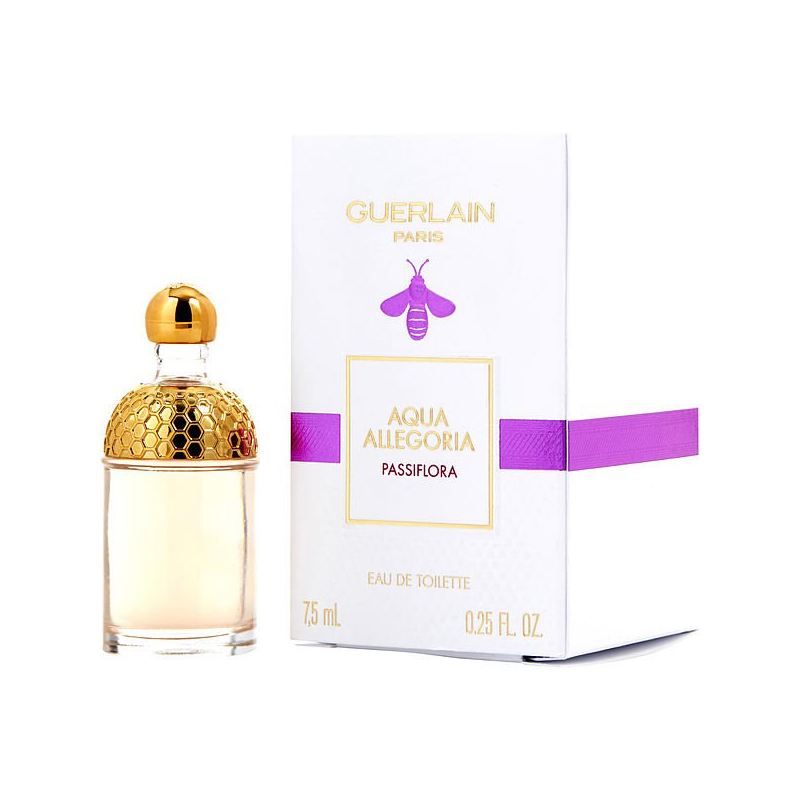 "Aqua Allegoria Passiflora" is a fruity-floral feminine scent by Guerlain that enlightens and gives women a younger feeling. This summery aroma starts with bright citrus hints of bergamot, lemon, grapefruit, and bittersweet mandarin, an exuberant combination sweetened by delicate aldehydes. Luxuriant florals blend with peaceful aquatic harmonies at the core, mixing orange blossom and ylang-ylang with equatorial hints of passionfruit.   Know this fragrance and fall in love with the scent. A special perfume.