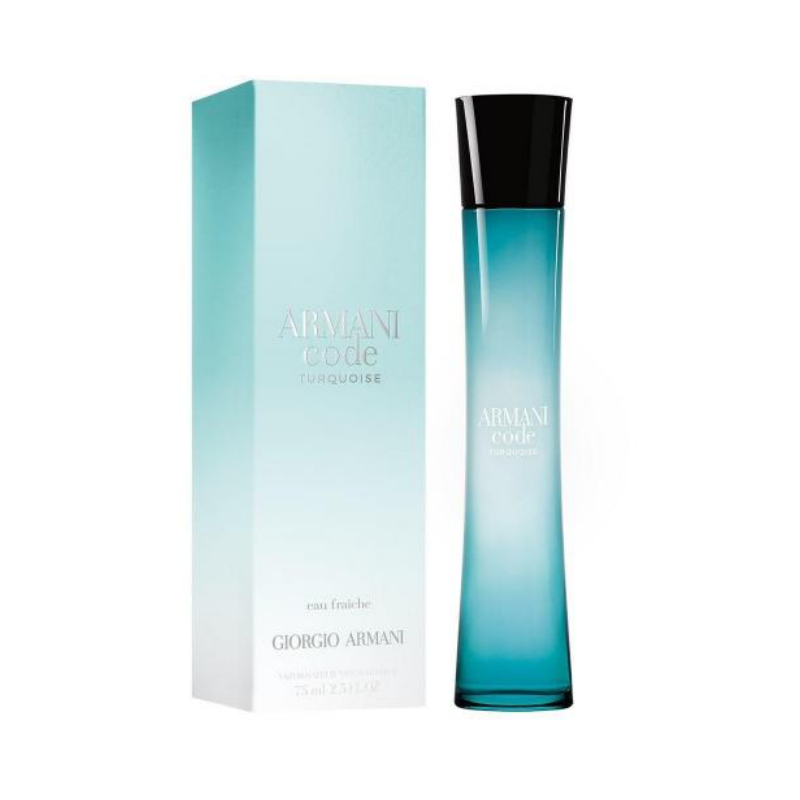 "Armani Code Turquoise" is a feminine fragrance that will remind you of tropical cocktails at the beach, making this wonderful scent an excellent choice for sunny days. The fragrance blends top notes of neroli orange, pear sorbet, and orange blossom. In addition, intense and zesty ginger, a light smell of jasmine, and almost translucent cyclamen make a lovely and soothing heart.  Know this fragrance and fall in love with the scent. A special perfume.