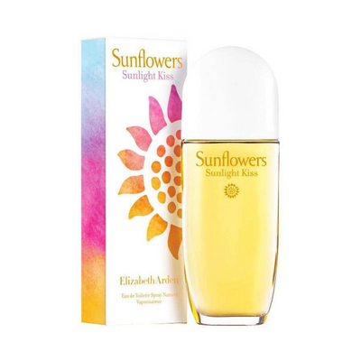 Sunflowers Sunlight Kiss Perfume by Elizabeth Arden, Sunflowers sunlight kiss is a bright floral Womens . The scent starts fresh and citrusy with clean italian bergamot, apple leaf, juicy mandarin orange and japanese loquat. The flowery heart of rose, cyclamen, jasmine and osmanthus is graced by aquatic ozonic notes.  Know this fragrance and fall in love with the scent - a special perfume.