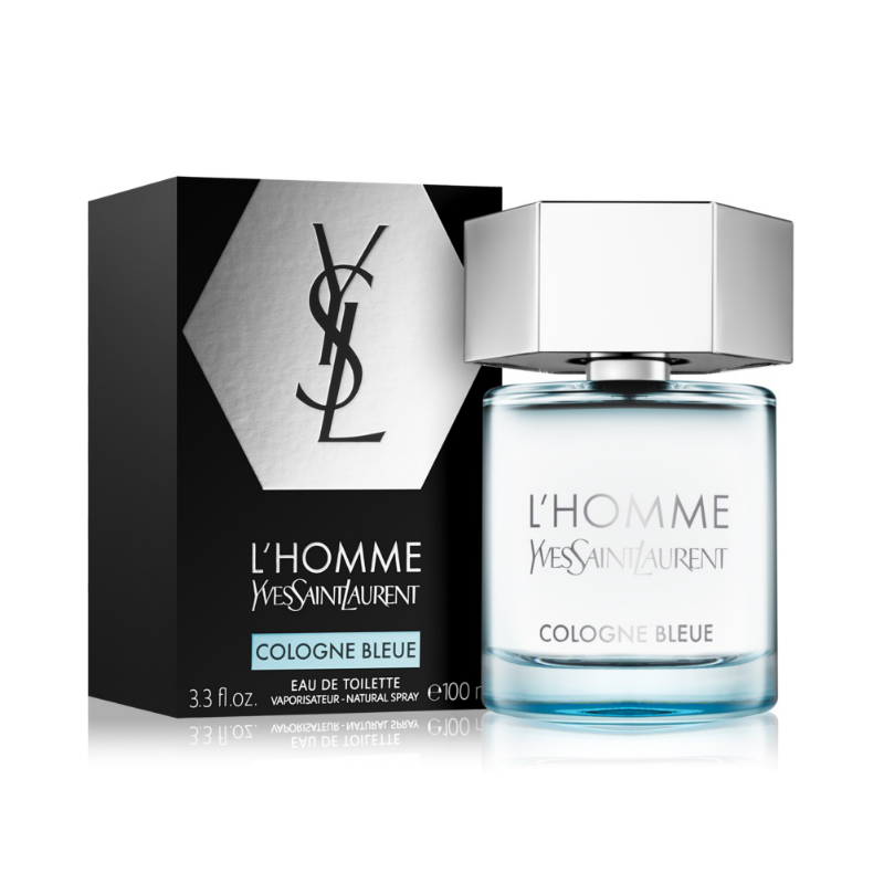 L'homme Cologne Bleue Cologne by Yves Saint Laurent from 2018 is a refreshing new cologne for men.  Head notes drive hot and relaxed, with sharp, spicy cardamom and black pepper counterbalanced by a harsh citrus shape of mandarin, blood orange, bergamot, and grapefruit.  Fragrant herbal notes of thyme and lavender are lightened and sweetened by floral geranium and juicy apples.  Know this fragrance and fall in love with the scent - a special perfume.