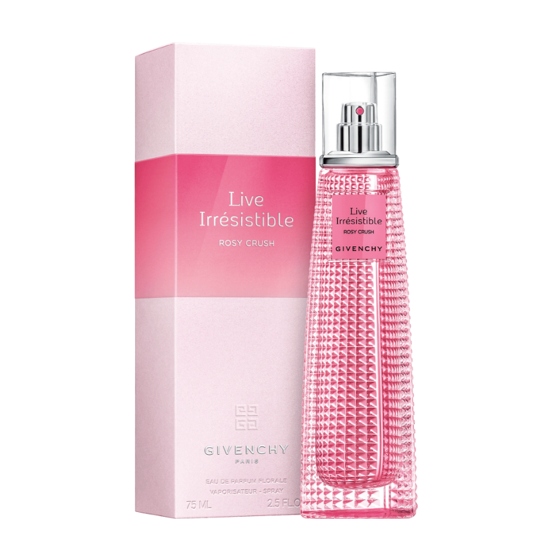 "Live Irresistible Rosy Crush" is a Givenchy Cyprus floral fragrance for women. Awakens the spontaneous, fun woman with irresistible charm. It is an outbreak of freshness and vivacity. It contains a vibrant blend of pink berries and goji berries, plus the refinement of patchouli and the allure of musk. It is the perfume of the free, optimistic, and naturally refined woman.  Know this fragrance and fall in love with the scent - a special perfume.