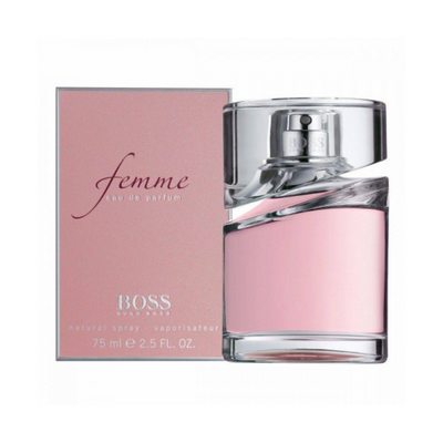 "Femme" is a mysterious and enigmatic feminine perfume by Hugo Boss. It contains a radiant, soft, and sophisticated scent that is enveloping, enchanting, and intensely inviting. A wonderful celebration of the contemporary and seductive woman.  Know this fragrance and fall in love with the scent. A special perfume.