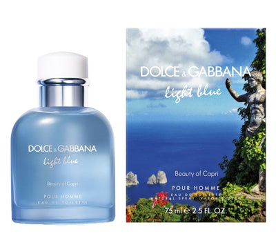 "Light Blue Beauty Of Capri" is a 2016 masculine fragrance by Dolce & Gabbana that creates a refreshed, pleasant with notes of Sicilian bergamot, brusque citron, bitter orange leaf, vetiver, and cedar. It is a limited edition, but you can still request yours.  Know this fragrance and fall in love with the scent - a special perfume.